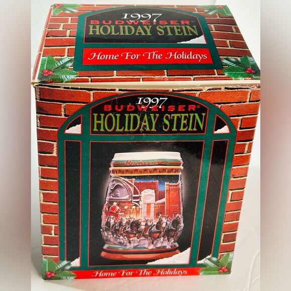 Budweiser Clydesdale stein 1997 Holiday Mug New in box - Picture 1 of 5